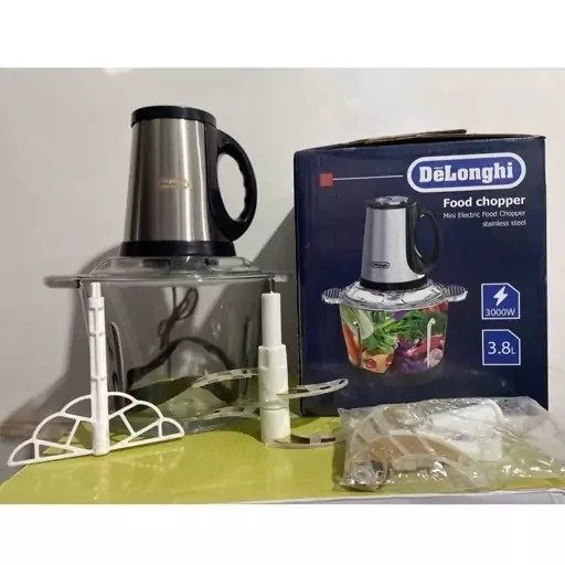 خردکن دلونگی کاسه شیشه ای 3.8 لیتر 3000 وات سه سرعته تیغه طلایی