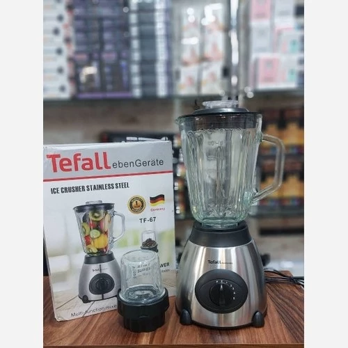 مخلوط کن دوکاره تفال مدل TF 67 ظرفیت 2 لیتر 5 سرعته بهمراه آسیاب پارچ شیشه