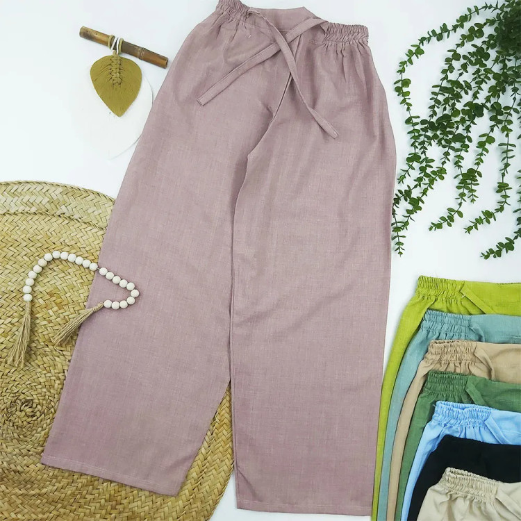 شلوار پارچه ای بگ زنانه جنس شانتون فری سایز