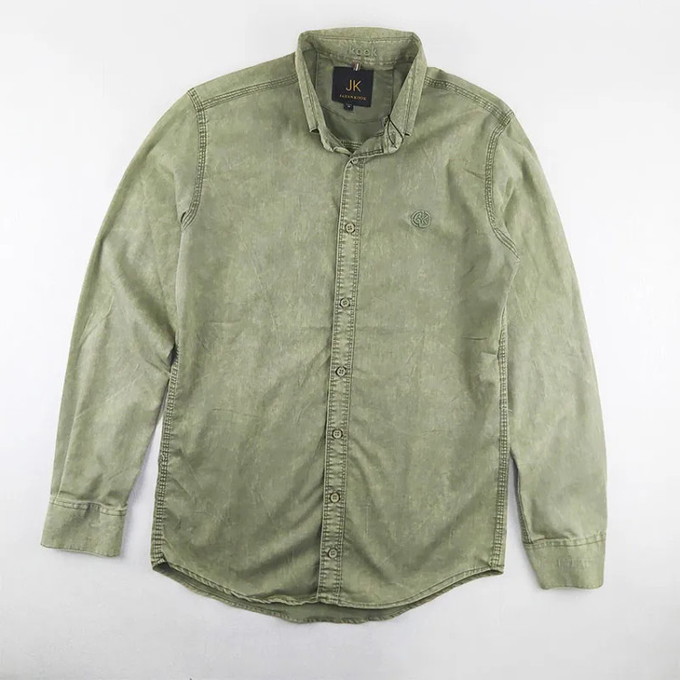 پیراهن مردانه کتان سنگشور آستین بلند مدل 9391