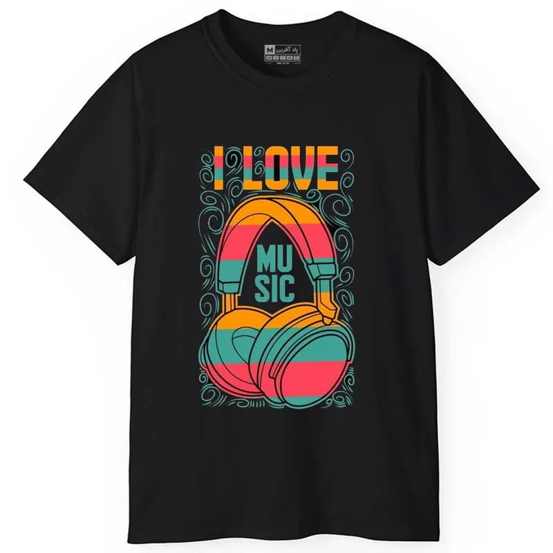 تیشرت آستین کوتاه مردانه پاد آفرین مدل موزیک کد 1578 طرح چاپ مقاوم