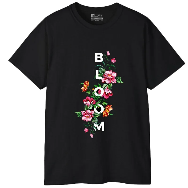 تیشرت آستین کوتاه مردانه مدل کلمه انگلیسی گل کد 1984