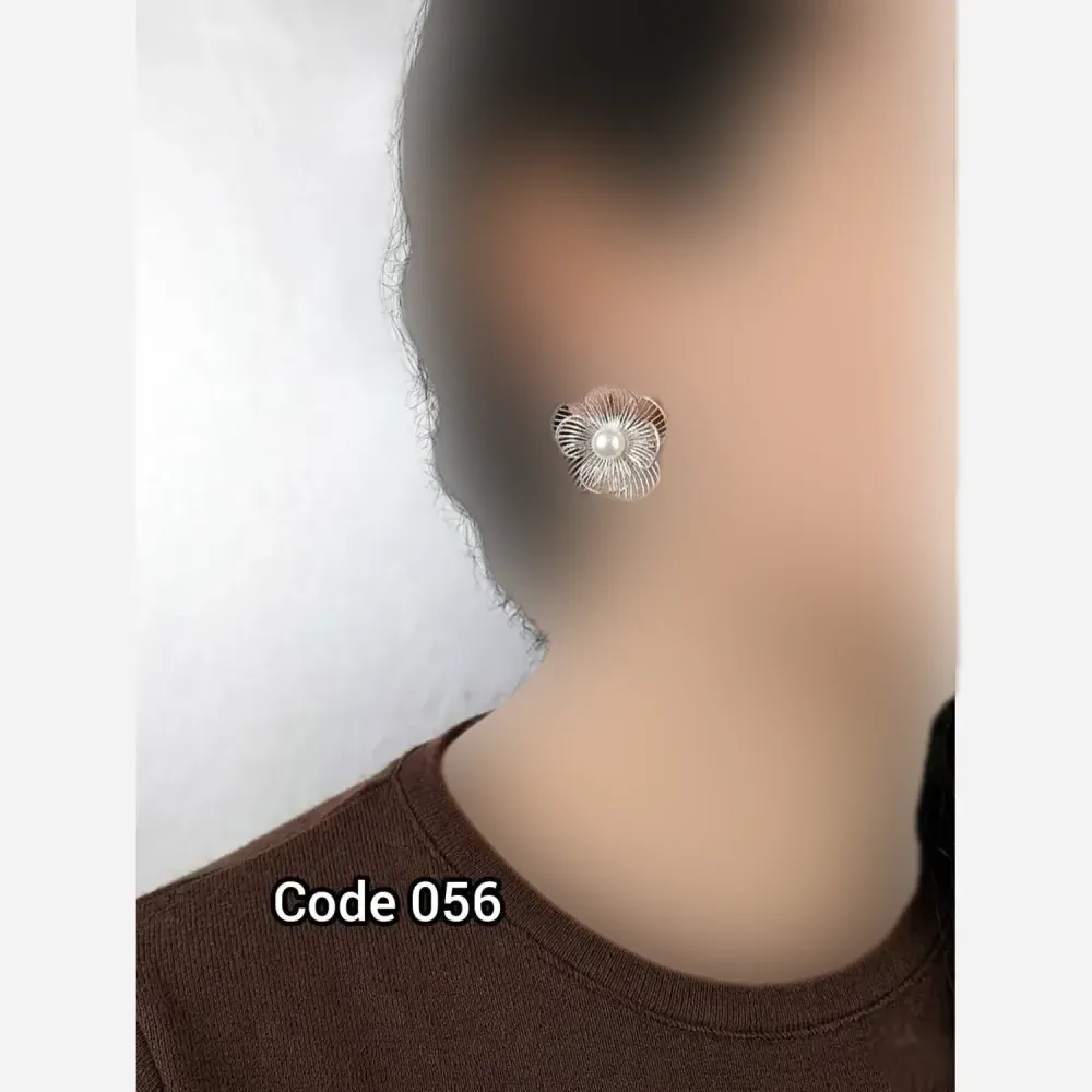 گوشواره زنانه طرح گل مرواریدی استیل درجه یک