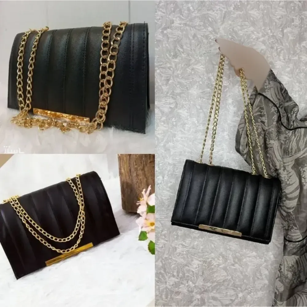 کیف چرمی زنانه مدل سیما رنگ مشکی سایز 20 در 15 سانتیمتر