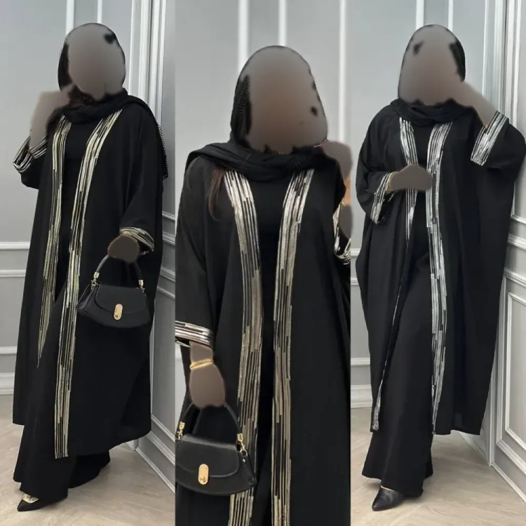 عبا جلو باز مجلسی زنانه جنس الیزه درجه یک فری سایز