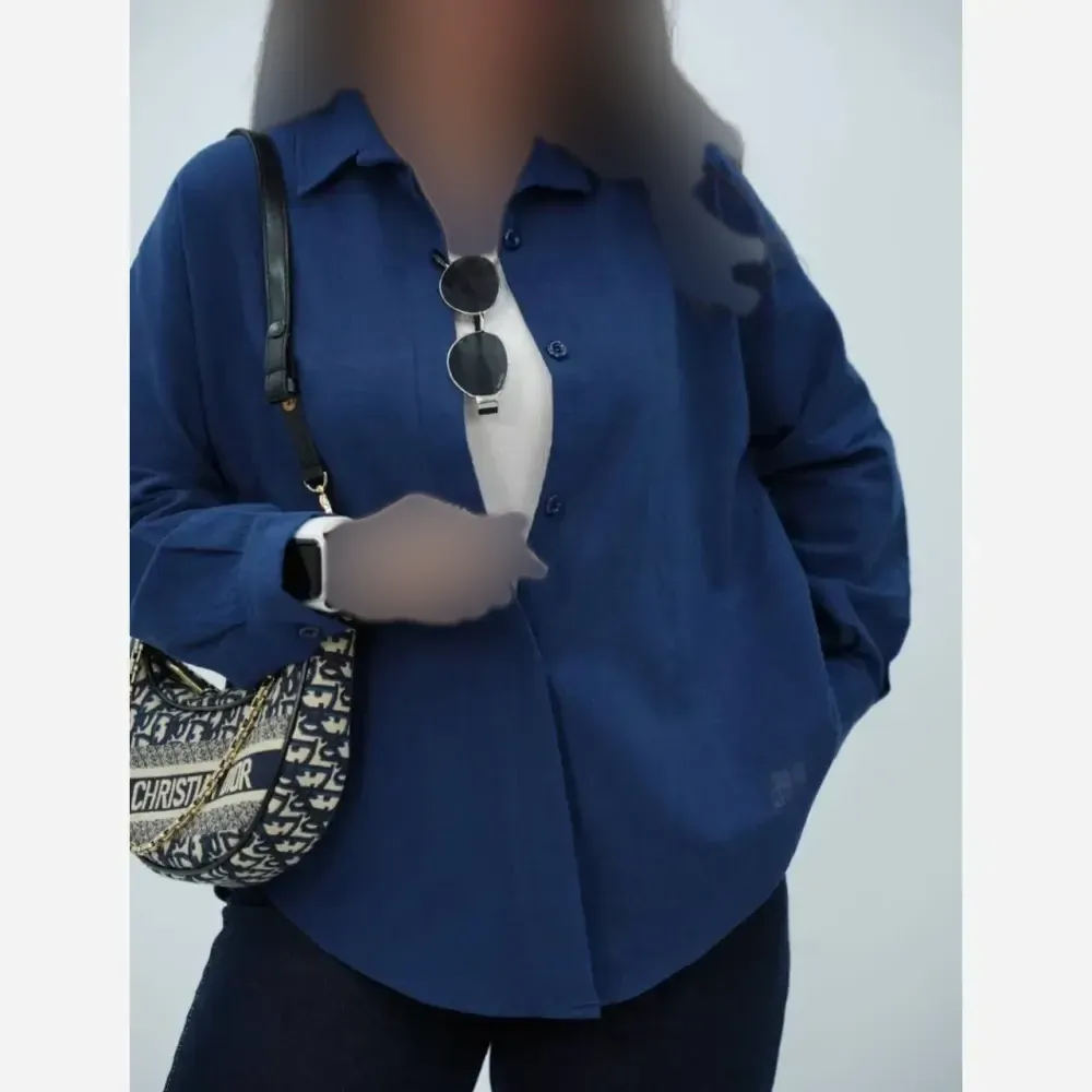 شومیز مانتویی زنانه مدل رایکا جنس شانتون فری سایز 38 تا 46