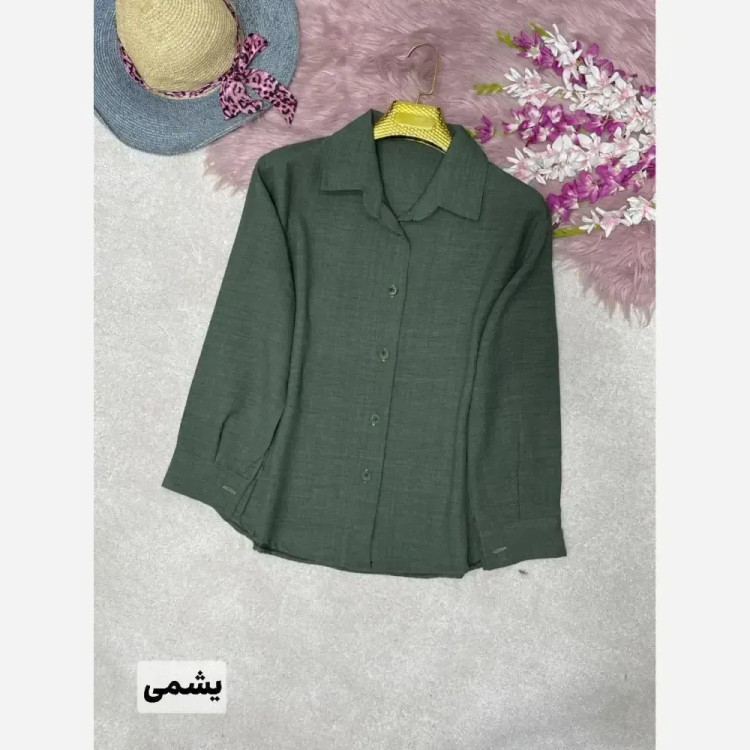 شومیز مانتویی زنانه مدل رایکا جنس شانتون فری سایز 38 تا 46