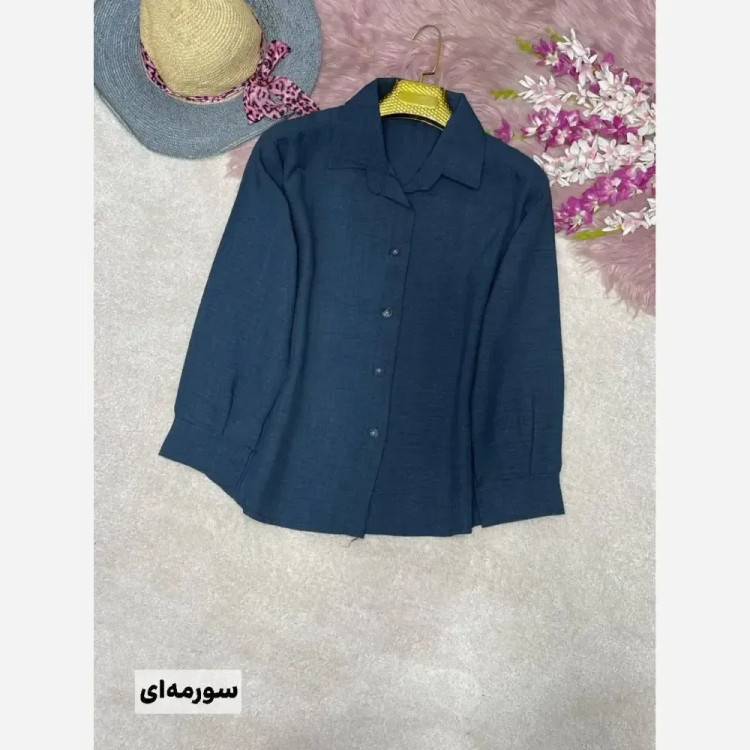 شومیز مانتویی زنانه مدل رایکا جنس شانتون فری سایز 38 تا 46