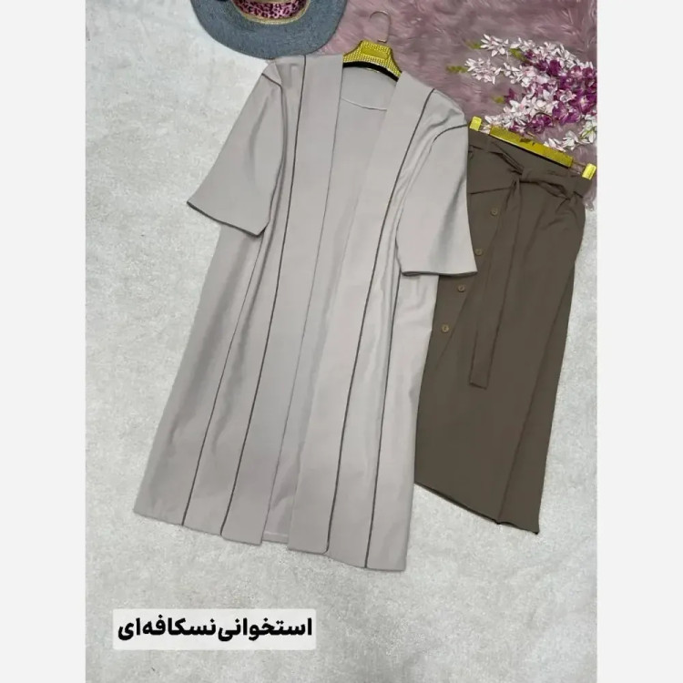 ست مانتو دامن زنانه مدل گلاره جنس لنین فری سایز 38 تا 48