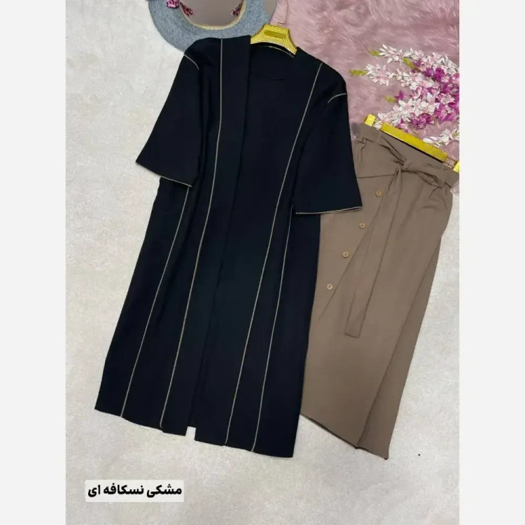 ست مانتو دامن زنانه مدل گلاره جنس لنین فری سایز 38 تا 48