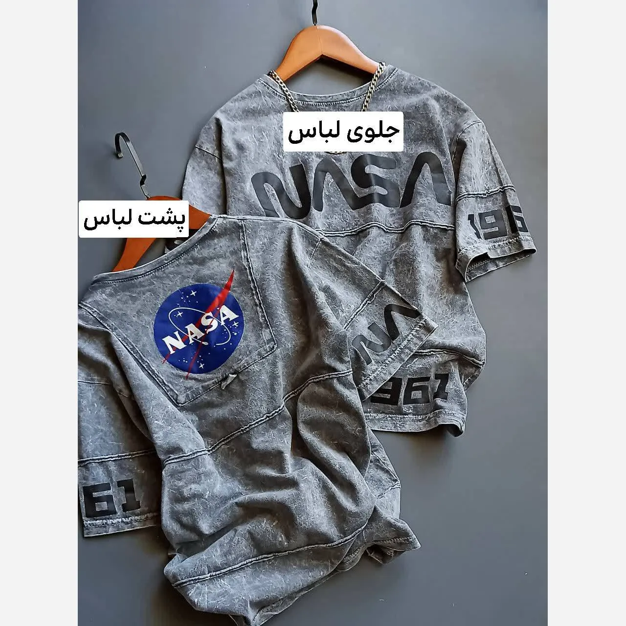 ست تیشرت و شلوارک پسرانه طرح ناسا جنس پنبه طرح جین سنگشور سایز 50 تا 65