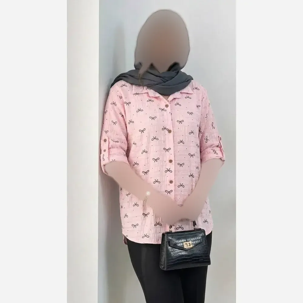 شومیز مجلسی زنانه طرح پاپیون جنس ویسکوز درجه یک