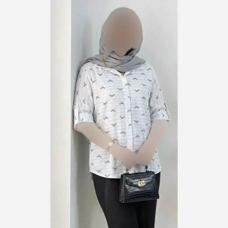 شومیز مجلسی زنانه طرح پاپیون جنس ویسکوز درجه یک