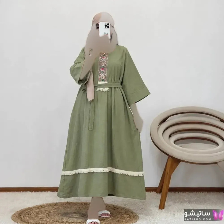 کفتان زنانه نوار کنفی جنس موسلین دبل فیس فری سایز تا 48