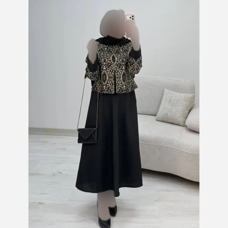 ست کت و سارافون زنانه مدل هما جنس پرشیا و تافته فری سایز 38 تا 46