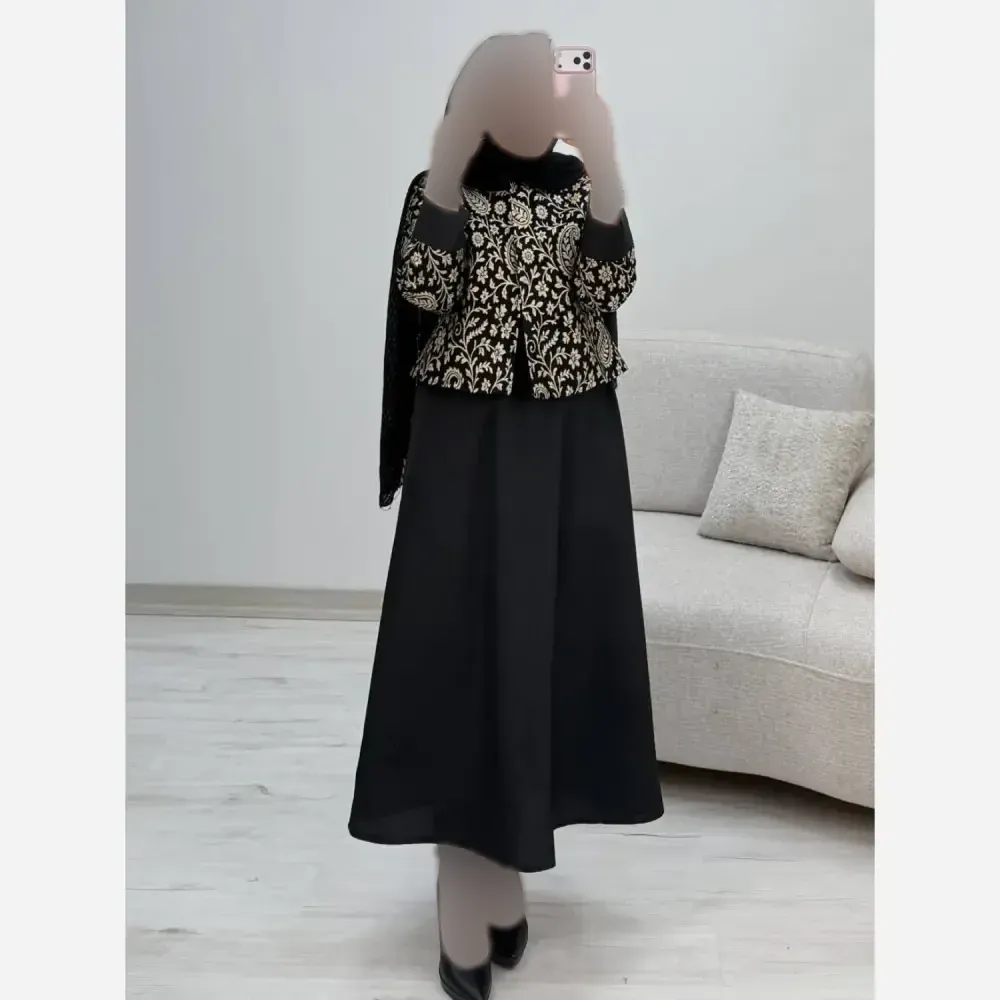 ست کت و سارافون زنانه مدل هما جنس پرشیا و تافته فری سایز 38 تا 46