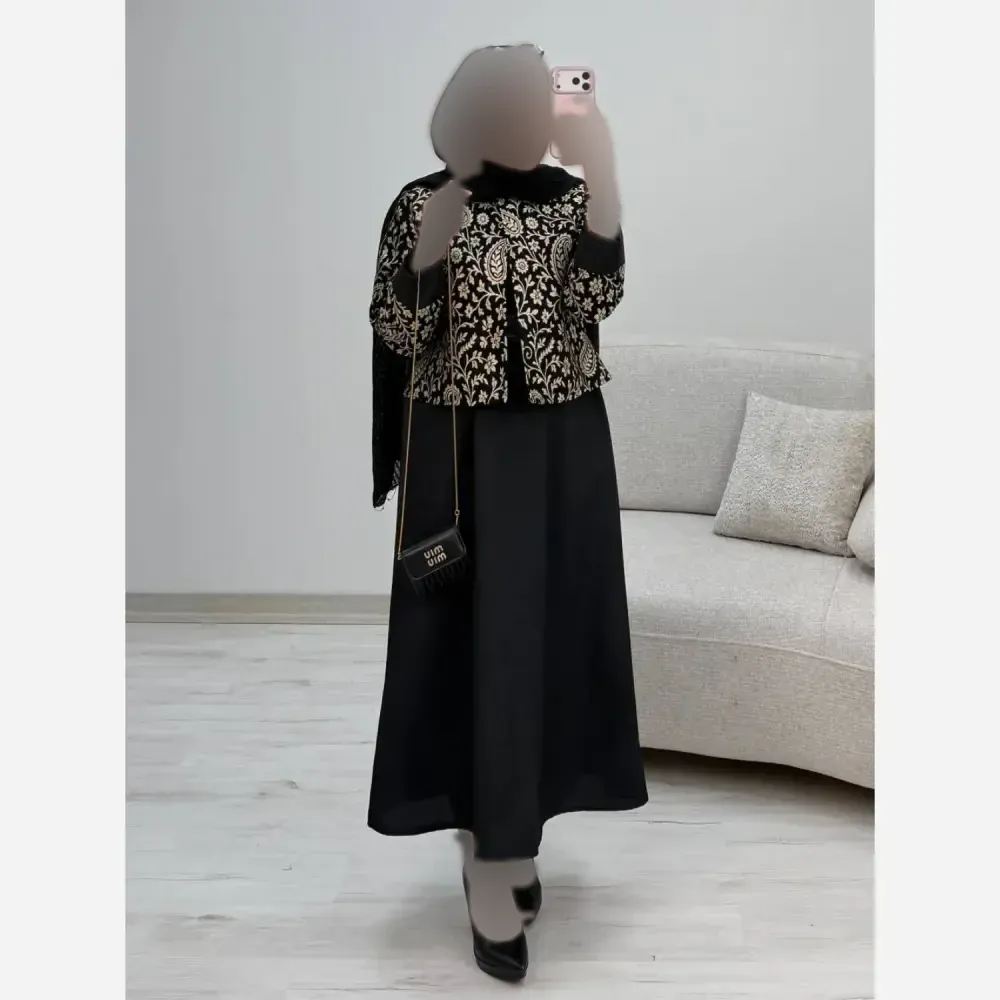 ست کت و سارافون زنانه مدل هما جنس پرشیا و تافته فری سایز 38 تا 46