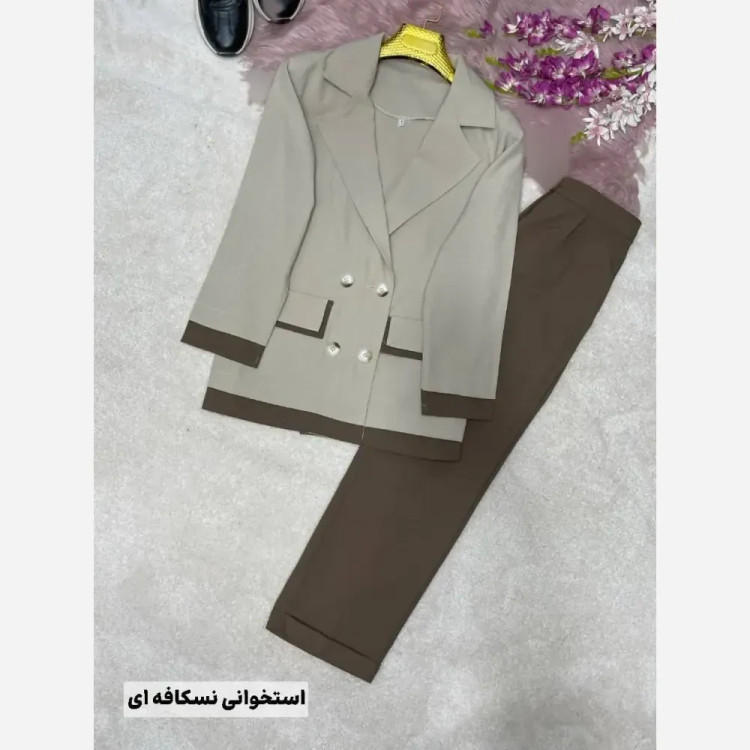 کت شلوار زنانه مدل سوران جنس لنینت سایز 38 تا 46