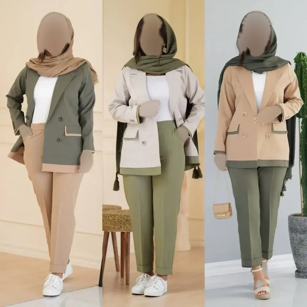 کت شلوار زنانه مدل سوران جنس لنینت سایز 38 تا 46