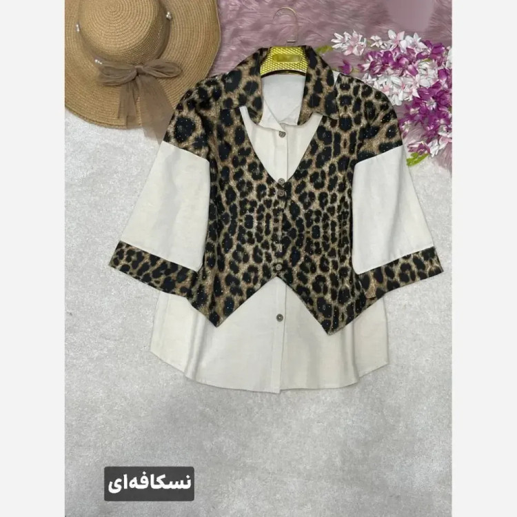 ست و شومیز زنانه مدل مارال جنس لنین نگینکوبی شده فری سایز