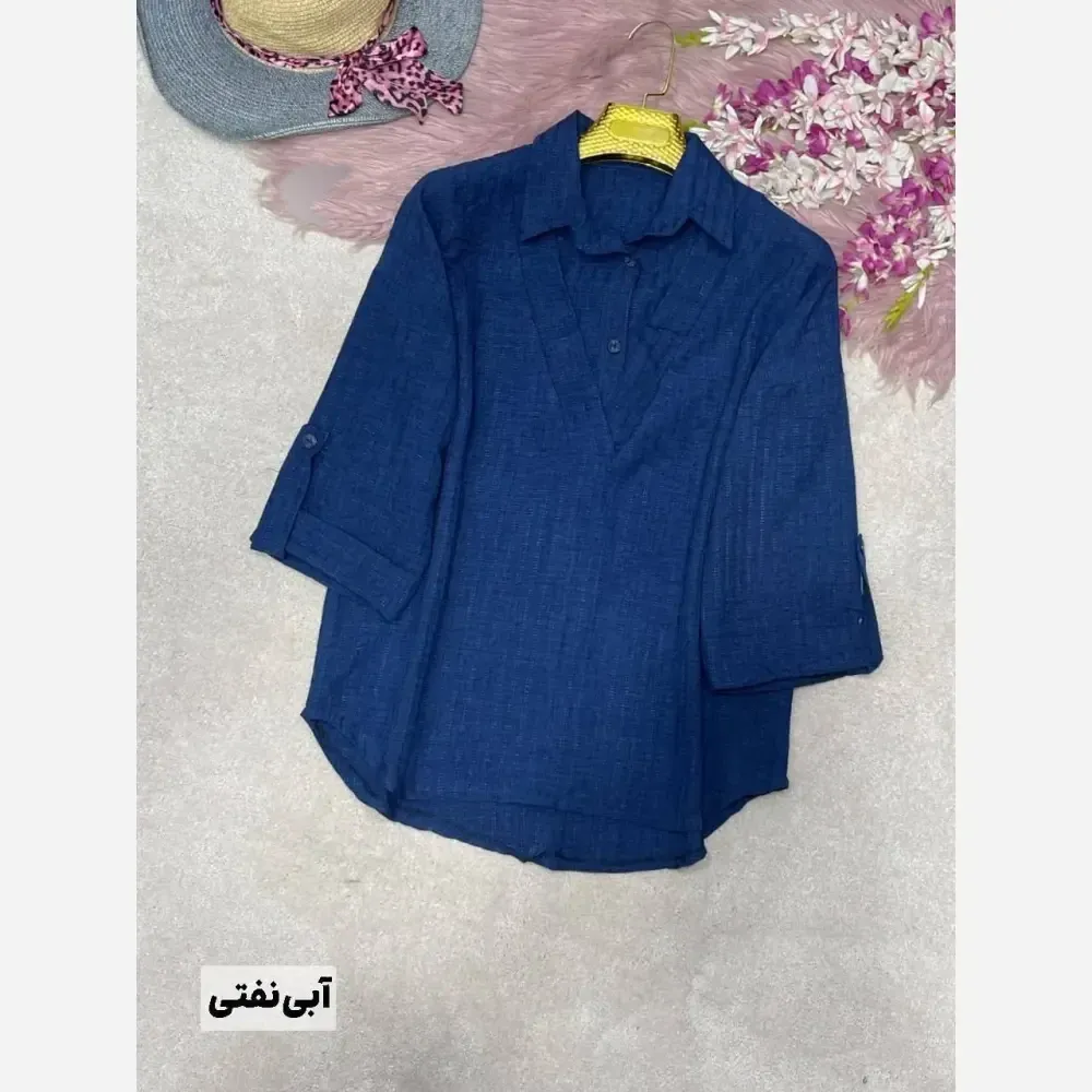 شومیز زنانه یقه هفت مدل تلما جنس شانتون فری سایز 38 تا 46