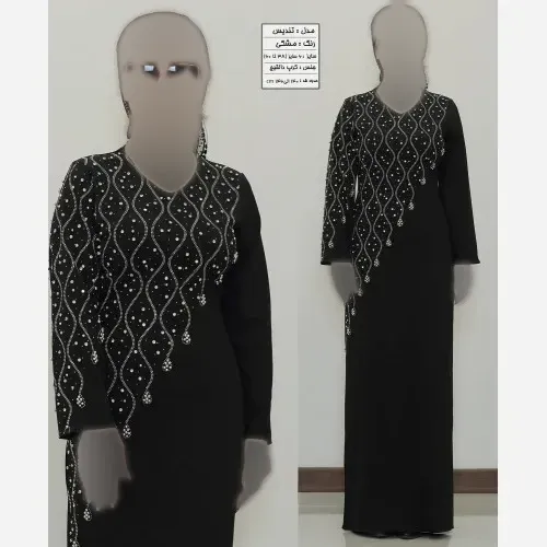 پیراهن ماکسی مجلسی زنانه جنس کرپ دالقیچ رنگ مشکی سایز 38 تا 48