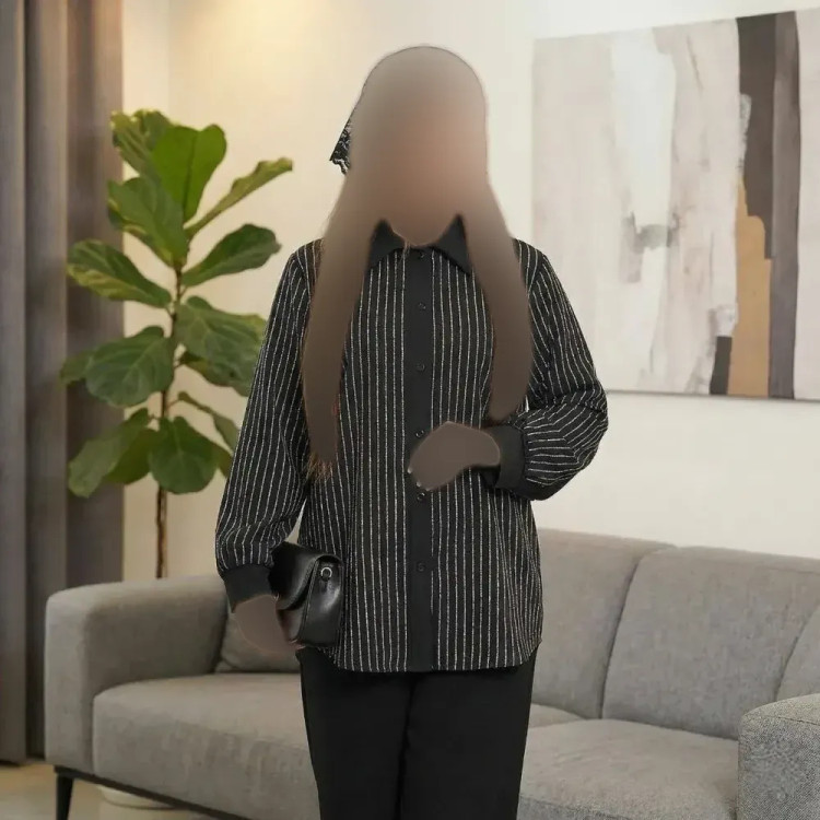 شومیز زنانه کرپ الیزه نگیندار دکمهدار سایز 38 تا 60
