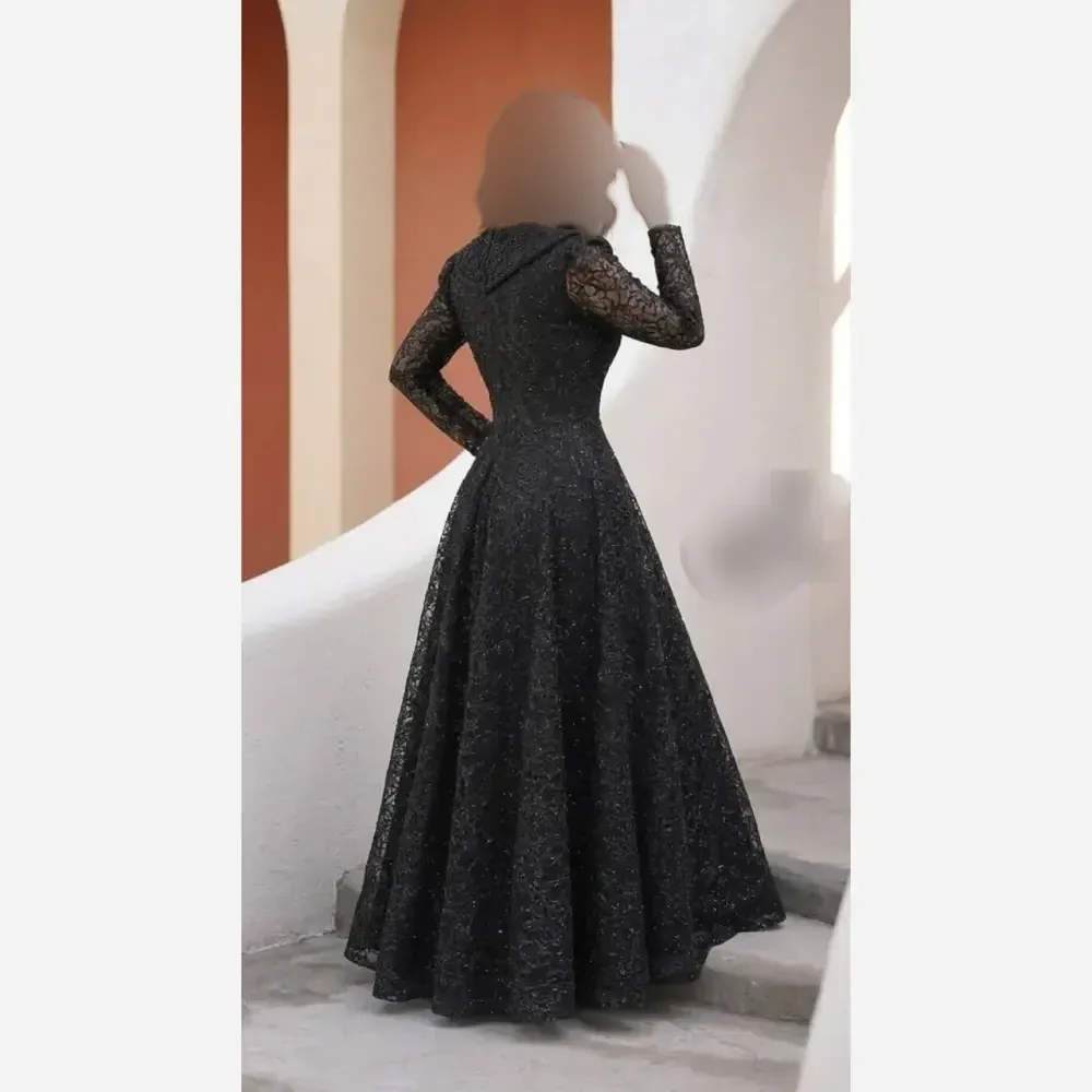 پیراهن مجلسی زنانه مدل سایه گیپور دانتل سنگدوزی شده کاپدار قد 155 سایز 40 تا 52