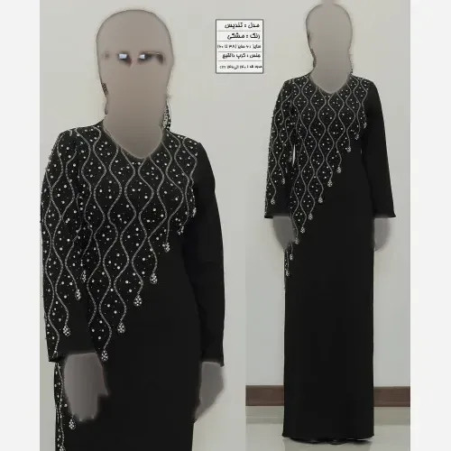 ماکسی مجلسی زنانه بیگ سایز کرپ دالقیچ مشکی نگیندار سایز بزرگ