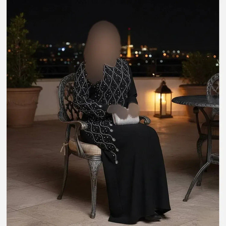 ماکسی مجلسی زنانه بیگ سایز کرپ دالقیچ مشکی نگیندار سایز بزرگ