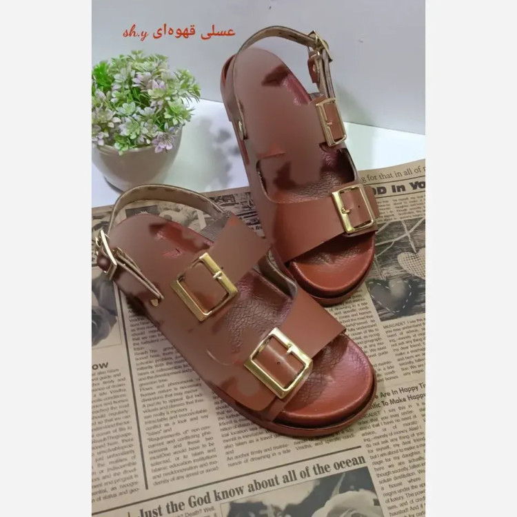 صندل زنانه زارا پشت بندی طبی چرم بیاله با زیره پیو سبک