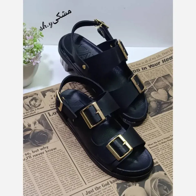 صندل زنانه زارا پشت بندی طبی چرم بیاله با زیره پیو سبک