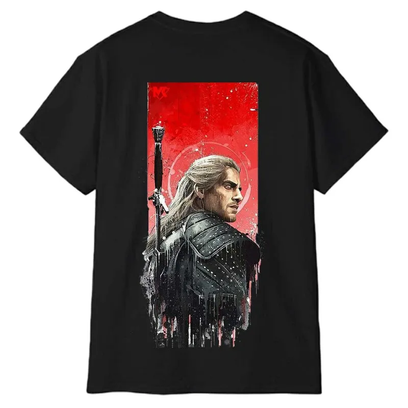 تیشرت آستین کوتاه مردانه پاد آفرین مدل ویچر طرح چاپ کد 1308