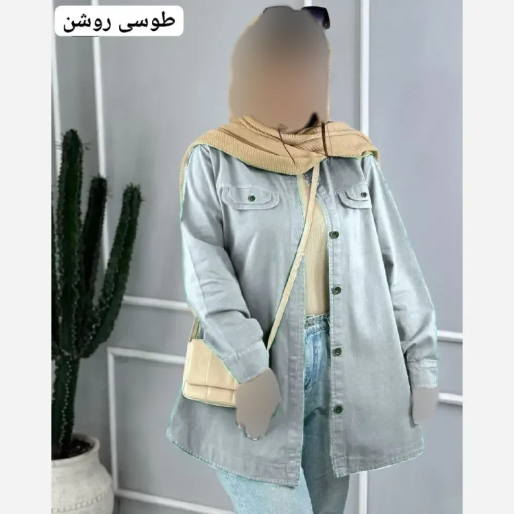 تونیک مانتویی زنانه جنس کرسپو دکمه دار فری سایز مناسب 38 تا 46