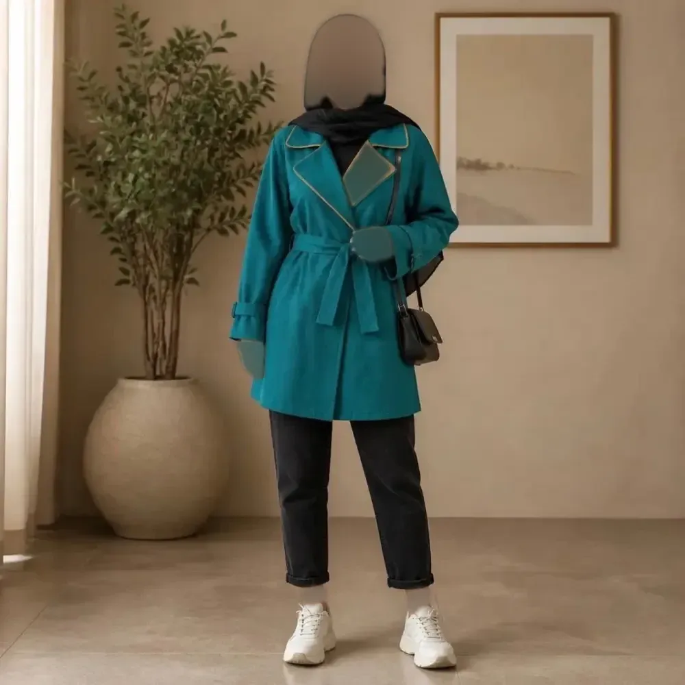 مانتو یقه انگلیسی مدل ماریسا جنس میکرو کجراه درجه یک فری سایز