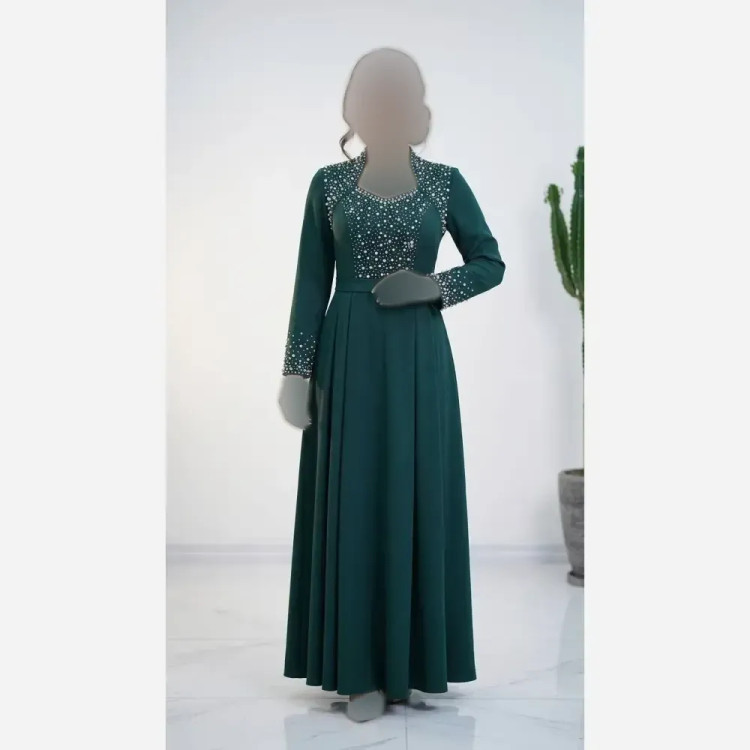 پیراهن زنانه مدل مارال جنس کرپ دالقیچ قد 150 سایز 42 تا 54