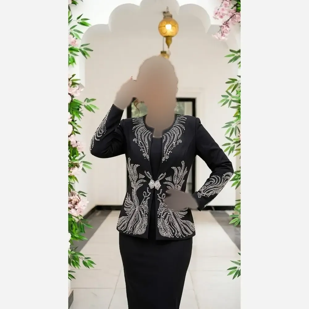 ست کت و سارافون زنانه جنس کرپ مازراتی در رنگبندی متنوع سایز 42 تا 54