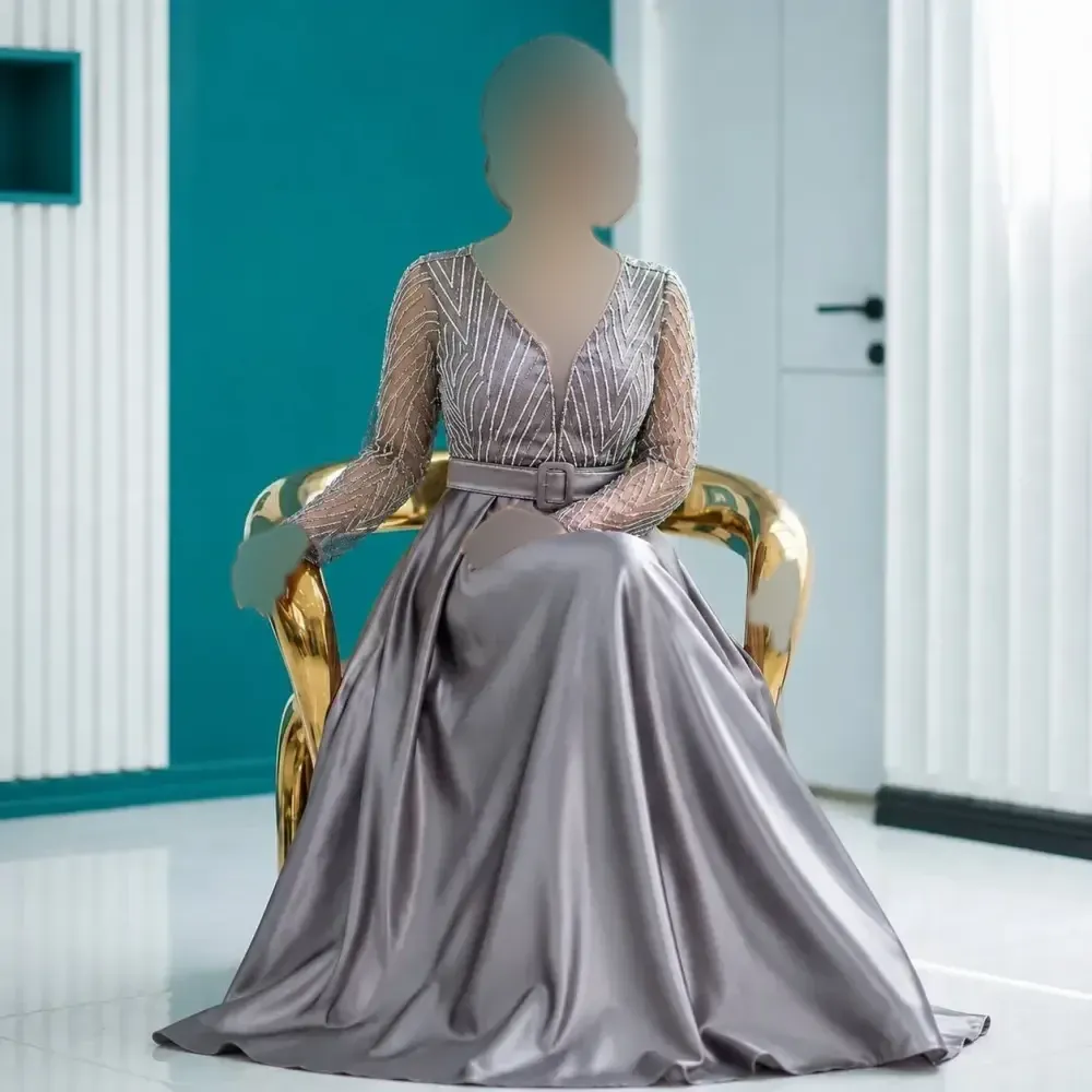 پیراهن مجلسی زنانه مدل پرنیا جنس شاین و ساتن ال ایکس قد 150