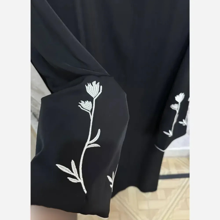 پیراهن زنانه مجلسی مدل عباسلما جنس الیزه رنگ مشکی