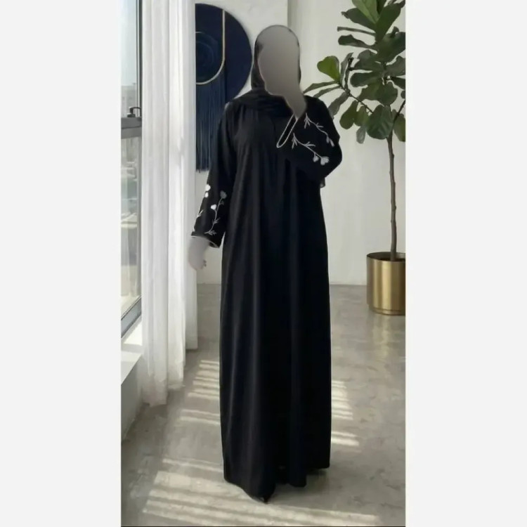 پیراهن زنانه مجلسی مدل عباسلما جنس الیزه رنگ مشکی