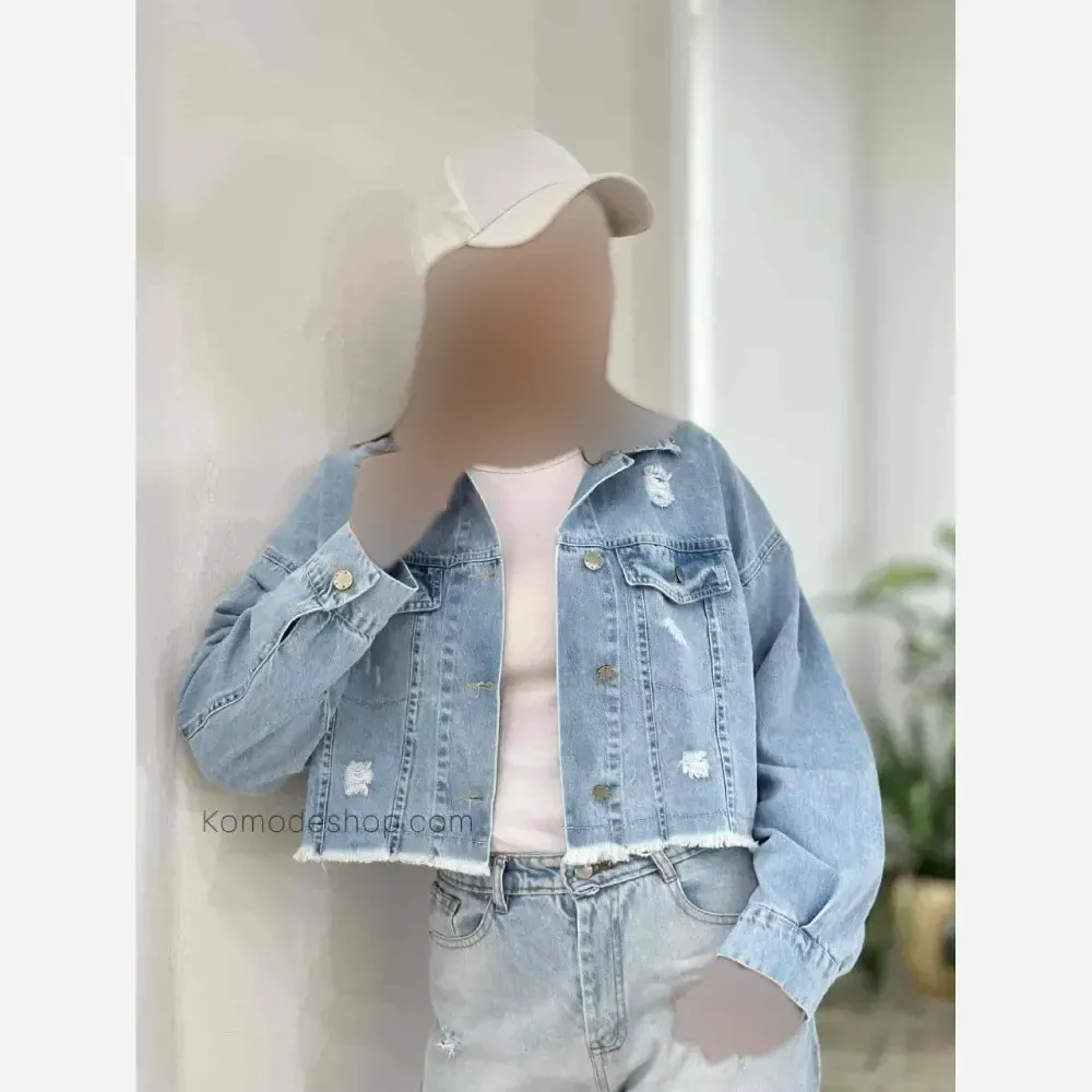 کت جین کوتاه ریشدار زنانه در 5 رنگ متنوع سایز L و XL