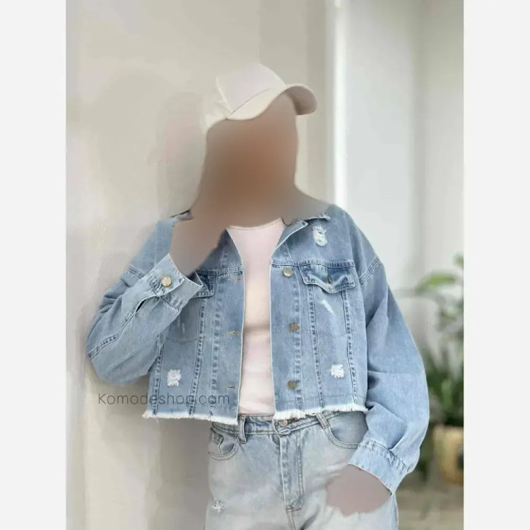 کت جین کوتاه ریشدار زنانه در 5 رنگ متنوع سایز L و XL
