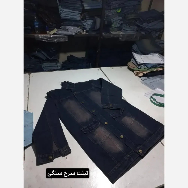 کت جین بلند زنانه مدل تینت دار در دو رنگ آبی دریایی و سرخ سنگی