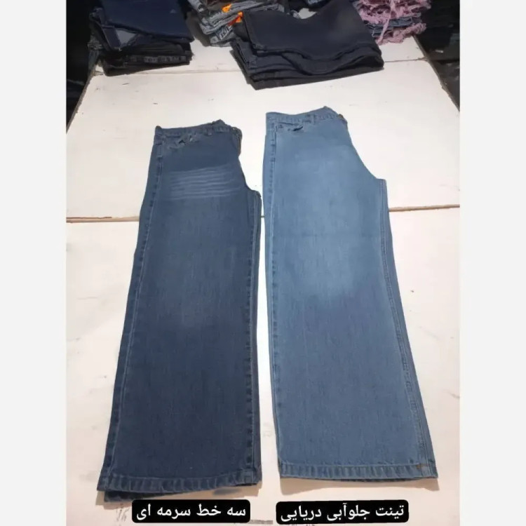 شلوار جین زنانه مدل فول بگ پشت کمری قد 102
