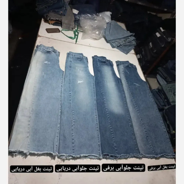 شلوار جین زنانه مدل شافل بگ قد 108 جیبدار و دکمهدار