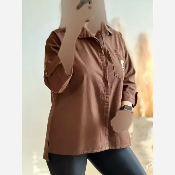 مانتو لینن تدی فری سایز زنانه و دخترانه خنک و سبک