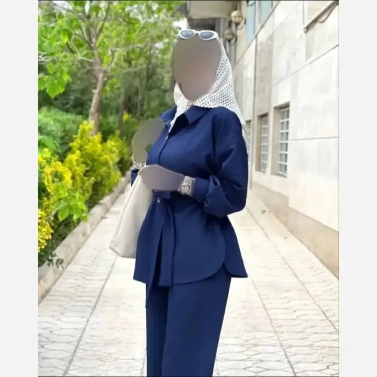 ست دوتیکه زنانه شانتون کوک دوزی شده سایز 38 تا 46