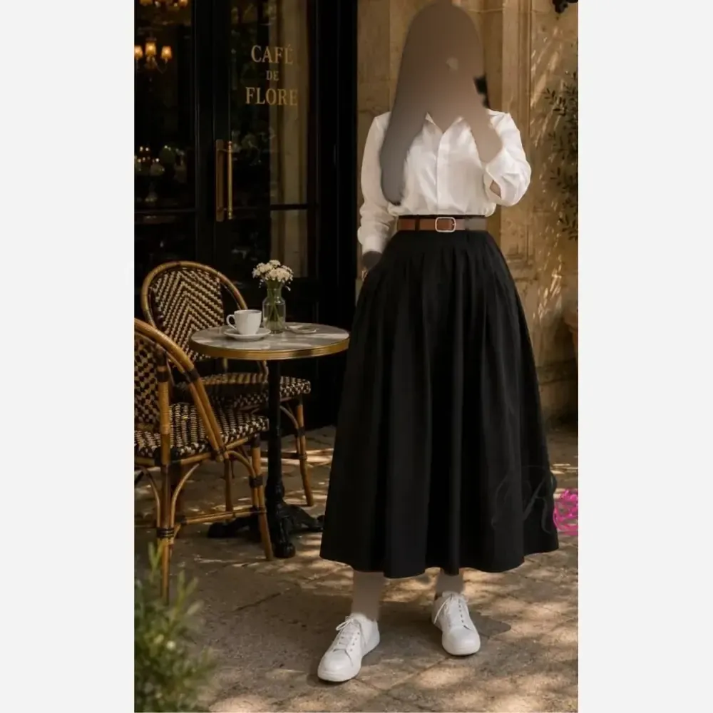 دامن کتان پرچین زنانه قد 90 سایز 38 تا 46