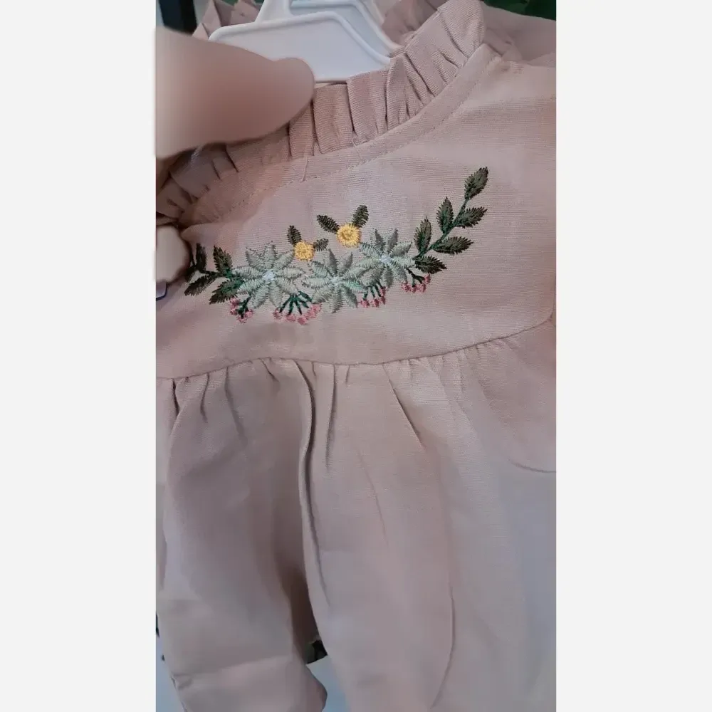 ست تونیک و شلوار کتان پنبه دخترانه مدل شکوفه