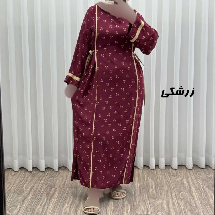 پیراهن ساحلی زنانه نخی گلریز فری سایز مناسب تا سایز 52 با کمر کشی